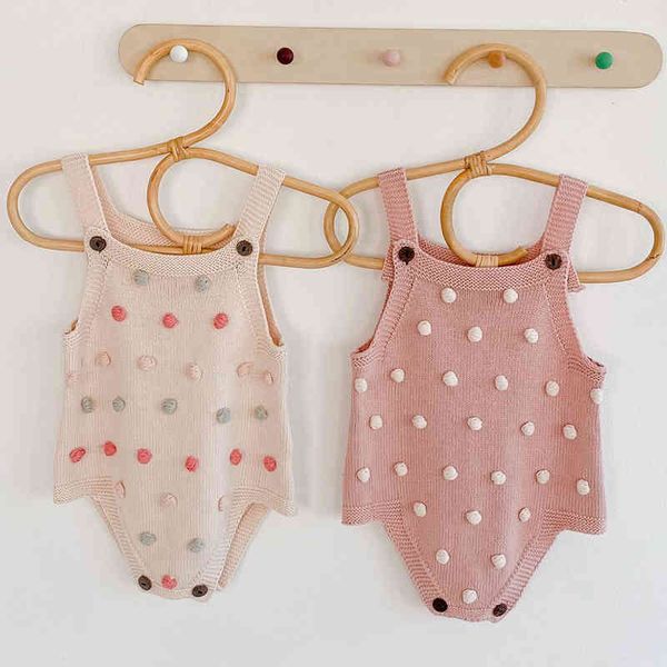 spring autumn baby girl boy sleeveless romper jumpsuit 0-24m knitting rompers overalls born girls boys clothes 210429, Blue